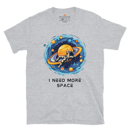 Sport Grey Astronaut T-Shirt featuring a captivating I Need More Space graphic on the chest - Funny Graphic Space T-Shirts - Boozy Fox