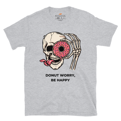 Donut Worry Be Happy T-Shirt Online - Sport Grey - Boozy Fox