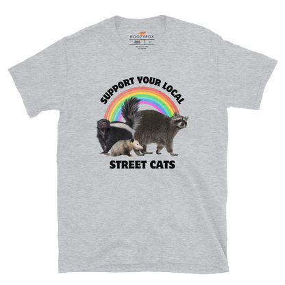 Support Your Local Street Cats T-Shirt Online - Sport Grey - Boozy Fox