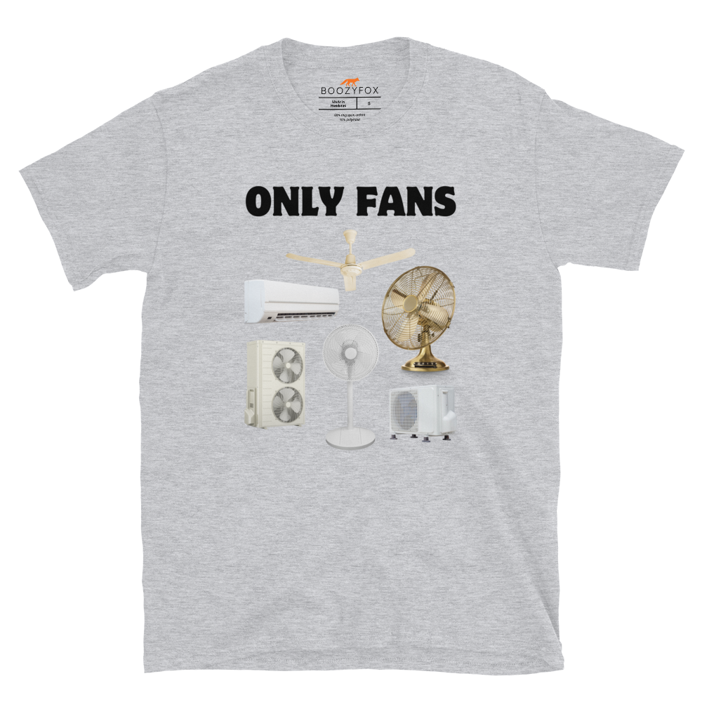 Sport Grey Only Fans T-Shirt featuring a fun Only Fans graphic on the chest - Best Graphic T-Shirts - Boozy Fox