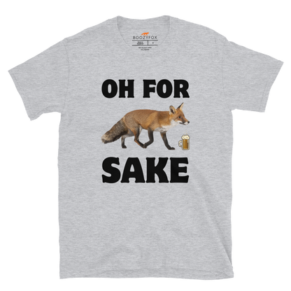 Sport Grey Fox T-Shirt featuring a Oh For Fox Sake graphic on the chest - Funny Graphic Fox T-Shirts - Boozy Fox