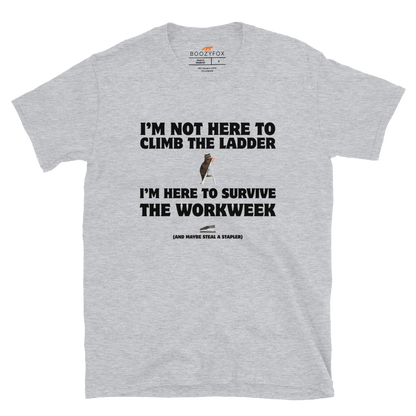 Not Here to Climb the Ladder Work T-Shirt Online - Sport Grey - Boozy Fox