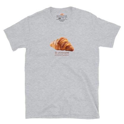 Funny Le Croissant graphic t-shirt in sport grey by Boozy Fox