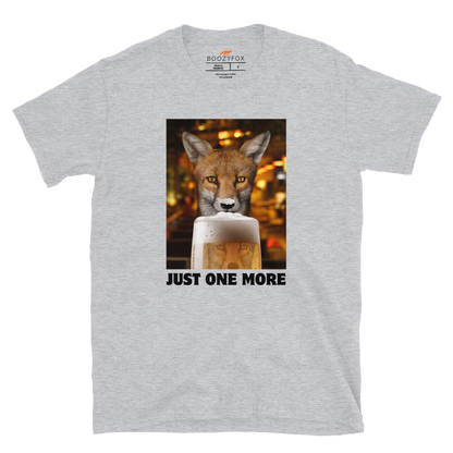 Funny Just One More Fox graphic t-shirt in sport grey by Boozy Fox