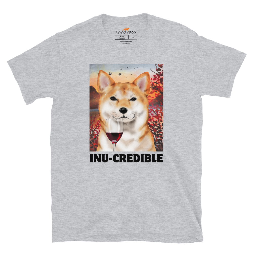 Funny Shiba Inu graphic t-shirt in sport grey by Boozy Fox