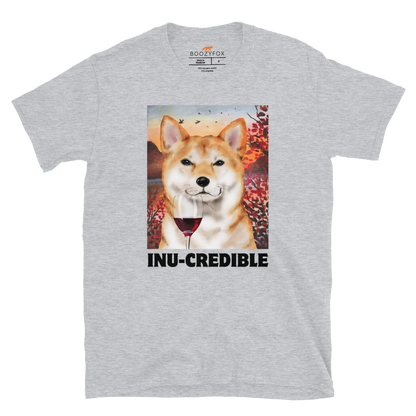 Funny Shiba Inu graphic t-shirt in sport grey by Boozy Fox