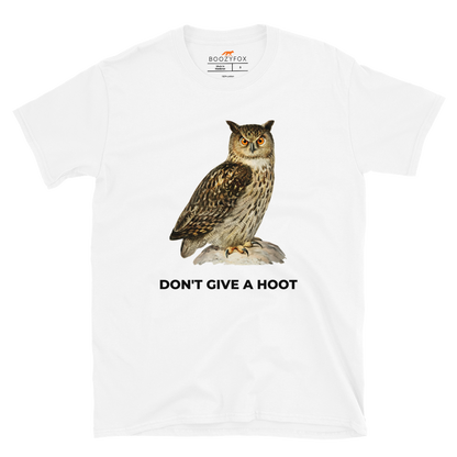 Don't Give A Hoot Owl T-Shirt Online - White - Boozy Fox