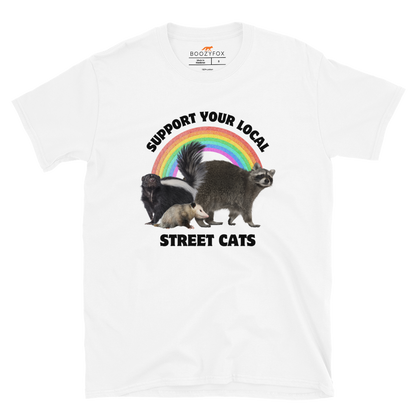 Support Your Local Street Cats T-Shirt Online - White - Boozy Fox