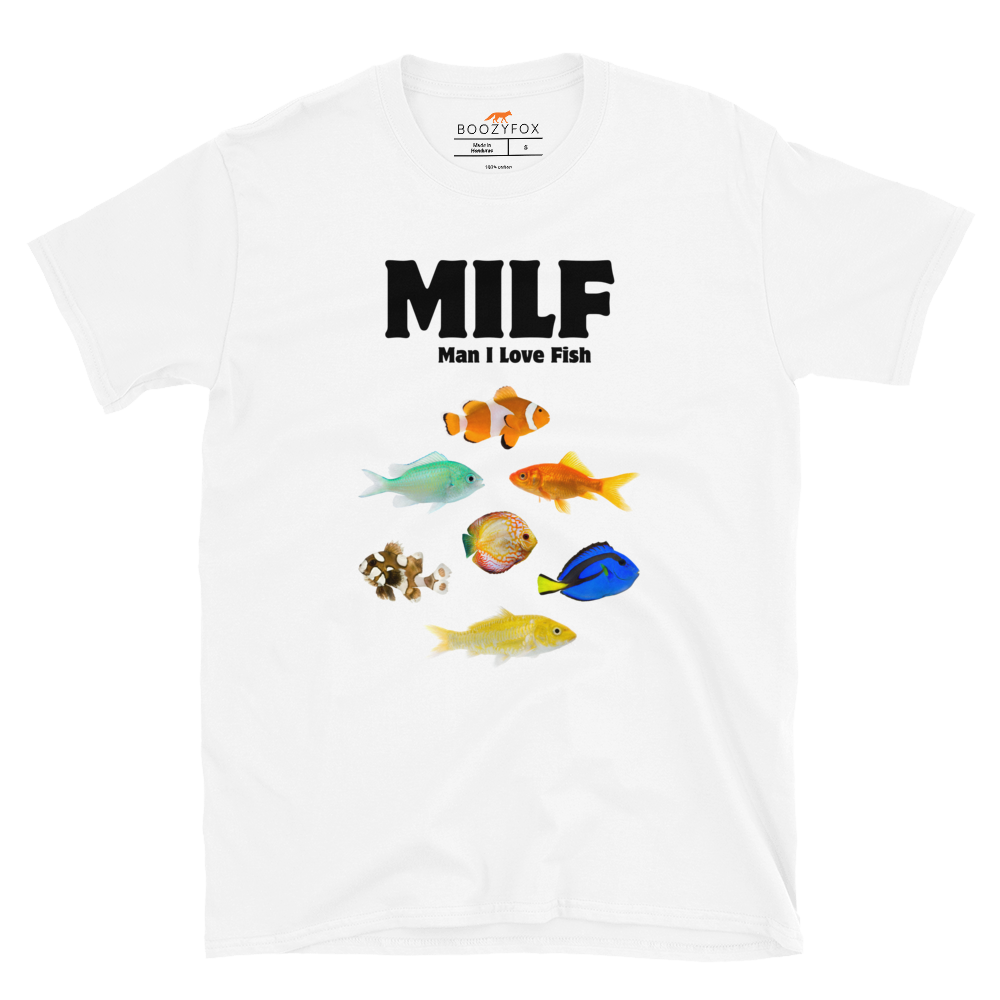 Man I Love Fish T-Shirt Online - White - Boozy Fox