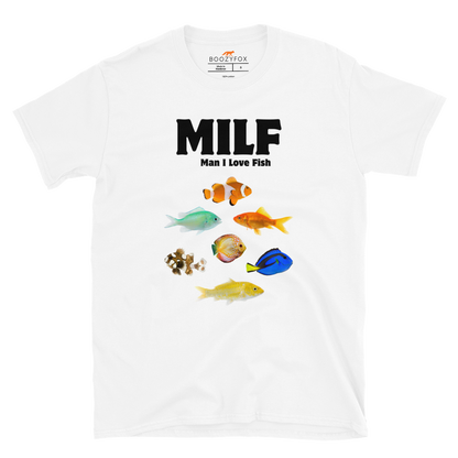 Man I Love Fish T-Shirt Online - White - Boozy Fox