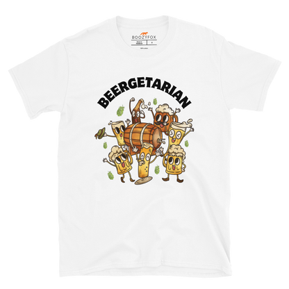 Beergetarian Beer T-Shirt Online - White - Boozy Fox