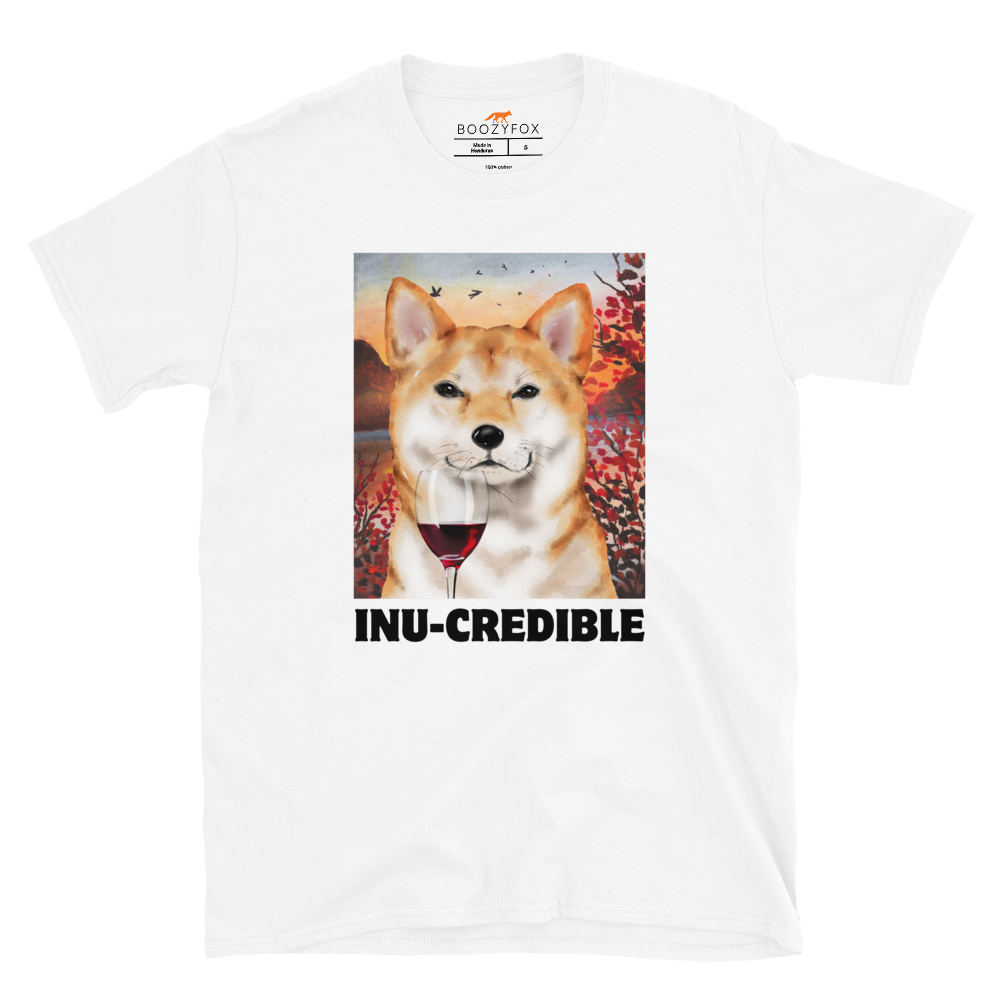 Funny Shiba Inu graphic t-shirt in white by Boozy Fox