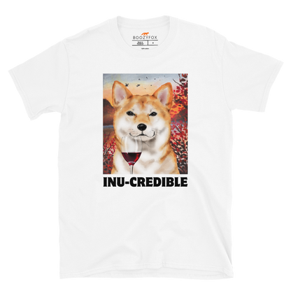 Funny Shiba Inu graphic t-shirt in white by Boozy Fox