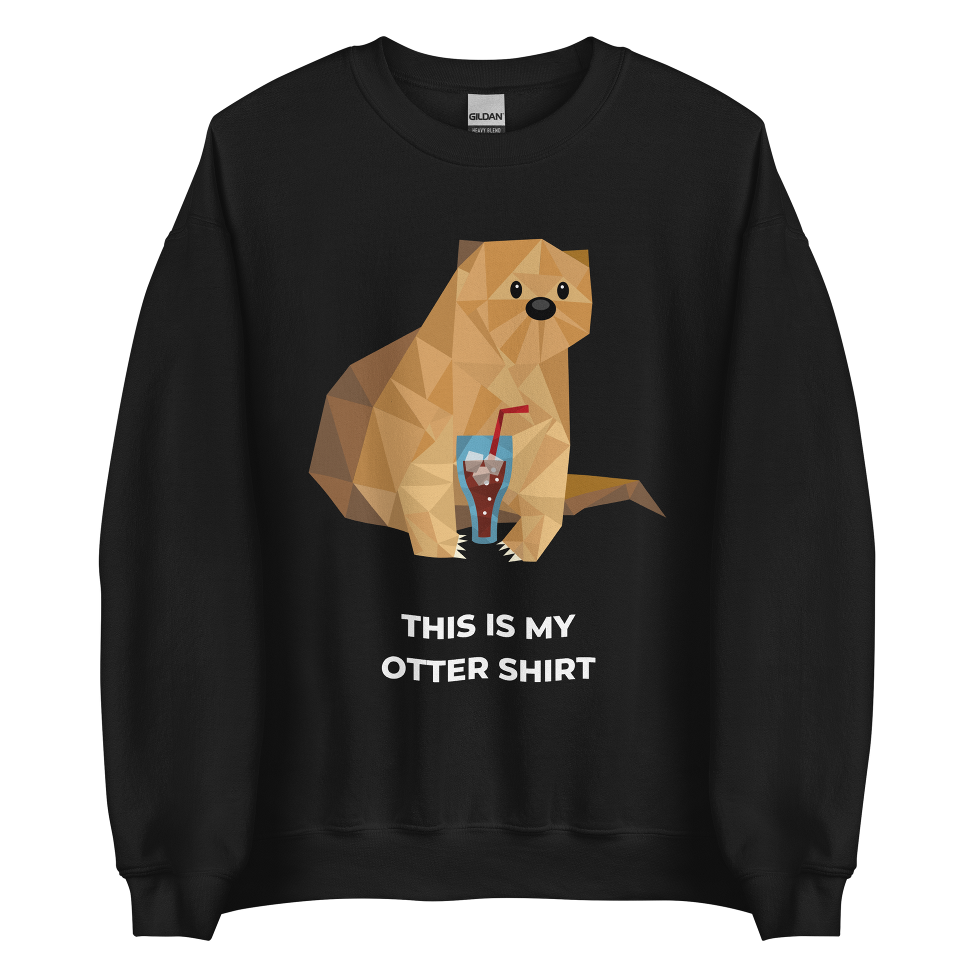 Black Otter Sweatshirt featuring an adorable This Is My Otter Shirt graphic on the chest - Funny Graphic Otter Sweatshirts - Boozy Fox