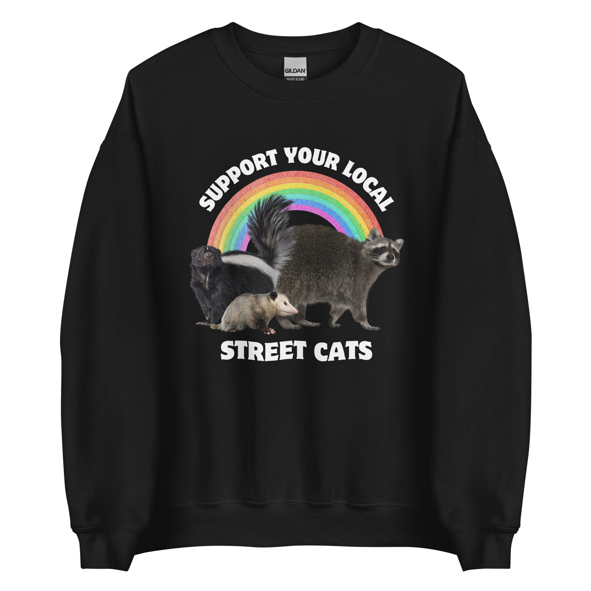 Support Your Local Street Cats Sweatshirt Online - Black - Boozy Fox