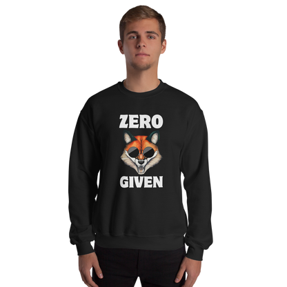 Man wearing a Black Zero Fox Given Sweatshirt - Boozy Fox