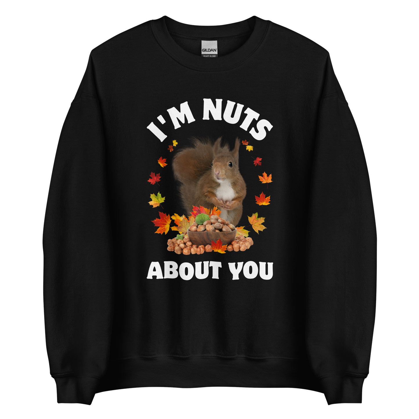 I'm Nuts About You Squirrel Sweatshirt Online - Black - Boozy Fox