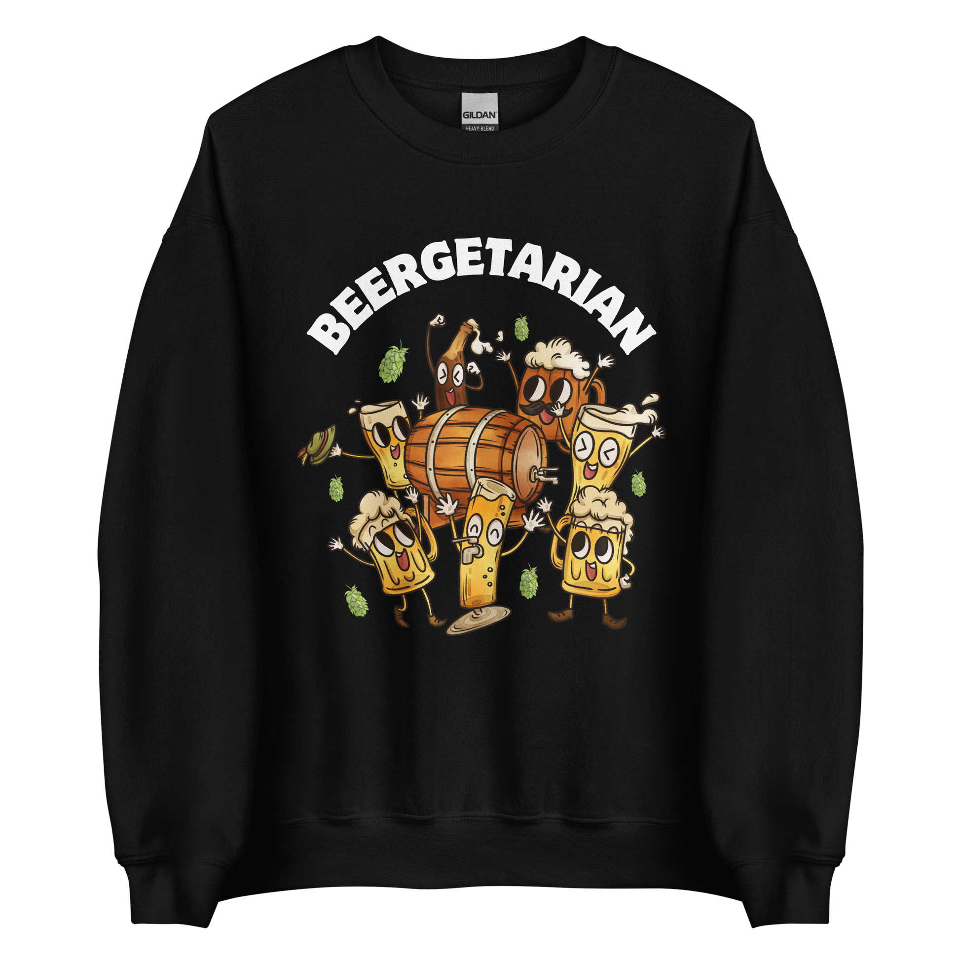 Beergetarian Beer Sweatshirt Online - Black - Boozy Fox