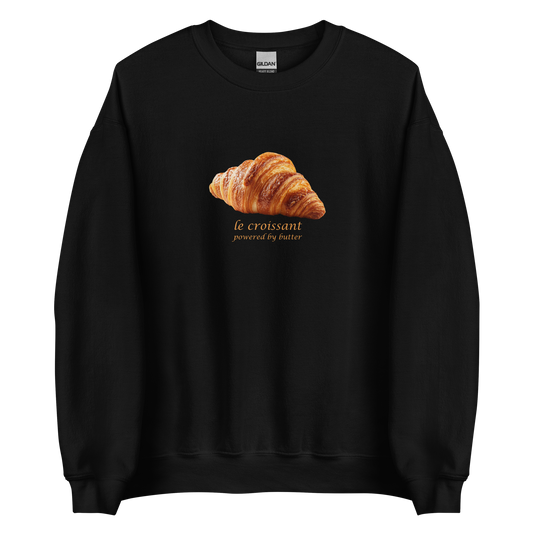 Funny Le Croissant graphic sweatshirt in black by Boozy Fox