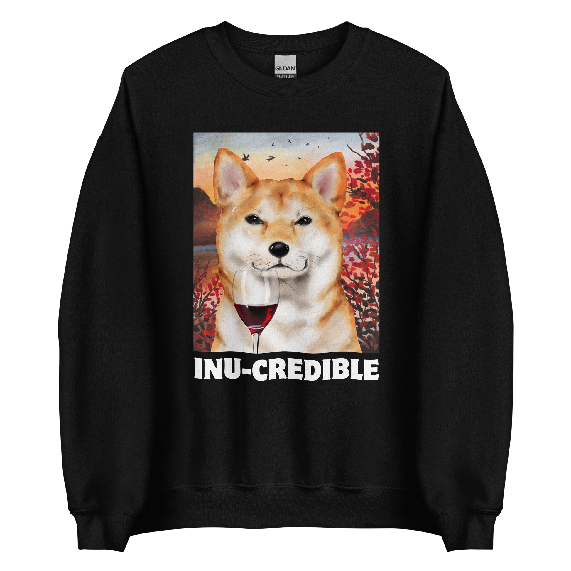 Funny Shiba Inu graphic sweatshirt in black by Boozy Fox
