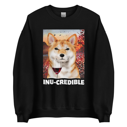 Funny Shiba Inu graphic sweatshirt in black by Boozy Fox