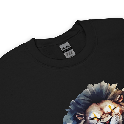 Product details of a Black Lion Sweatshirt featuring a Roar-Some graphic on the chest - Cool Graphic Lion Sweatshirts - Boozy Fox
