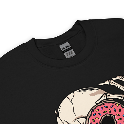 Product details of a Black Donut Worry Be Happy Sweatshirt - Boozy Fox