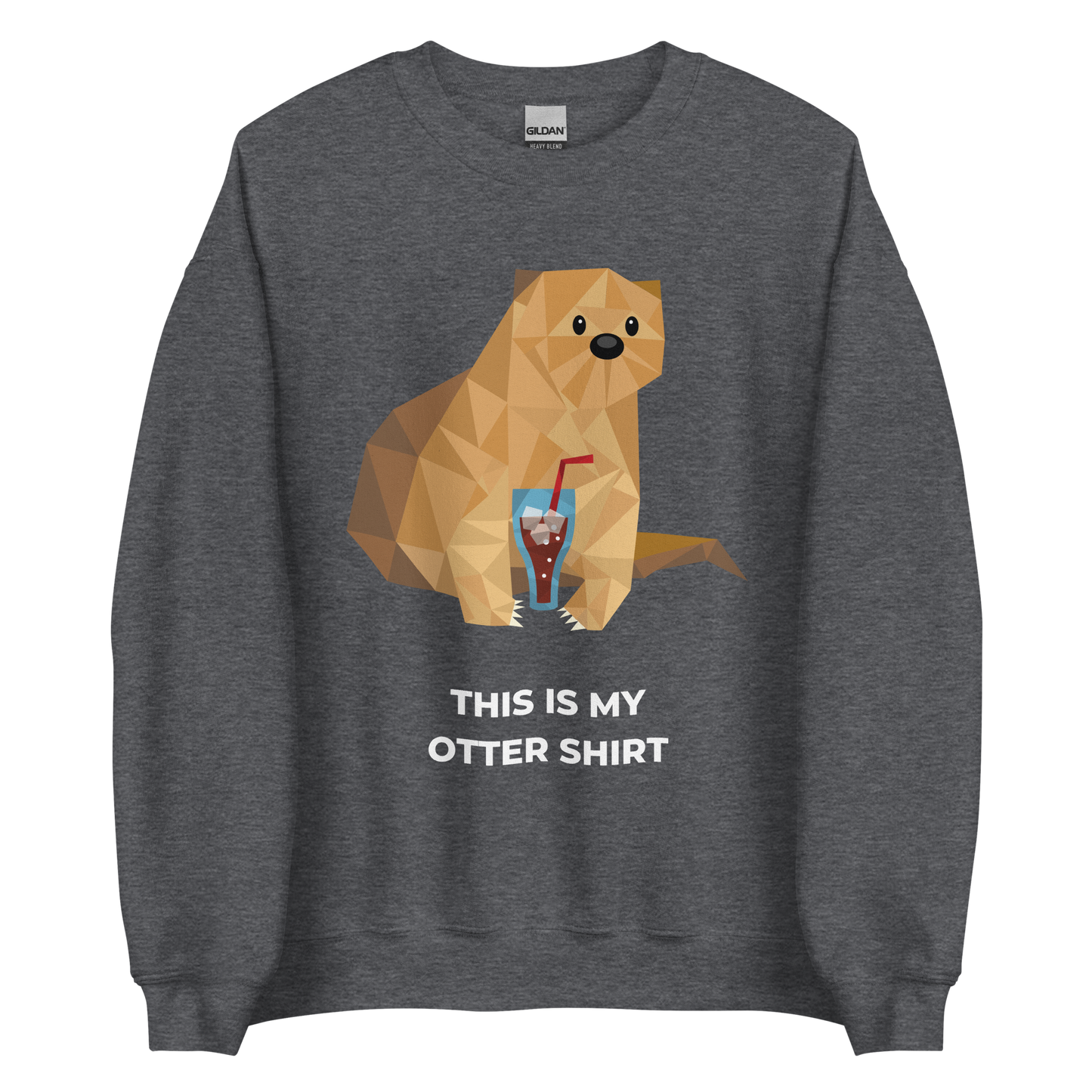 Dark Heather Otter Sweatshirt featuring an adorable This Is My Otter Shirt graphic on the chest - Funny Graphic Otter Sweatshirts - Boozy Fox