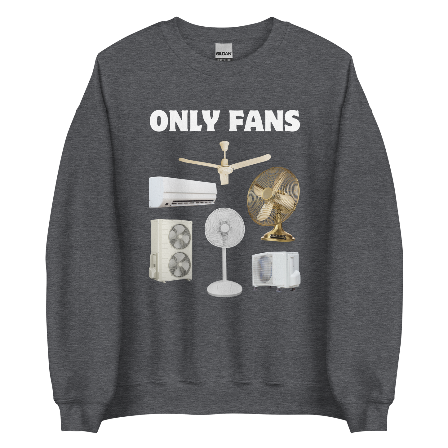 Dark Heather Only Fans Sweatshirt featuring a fun Fans graphic on the chest - Best Graphic Sweatshirts - Boozy Fox