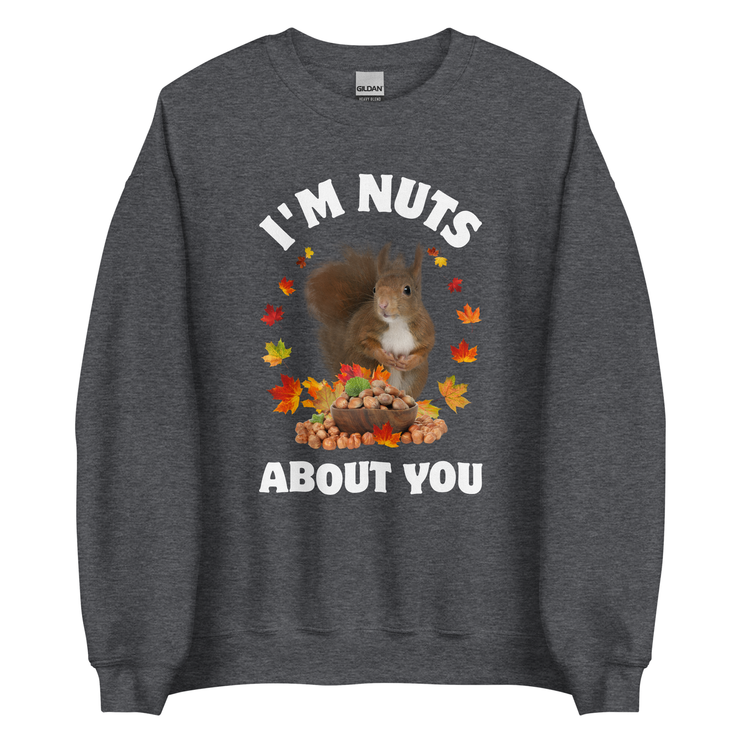 I'm Nuts About You Squirrel Sweatshirt Online - Dark Heather - Boozy Fox
