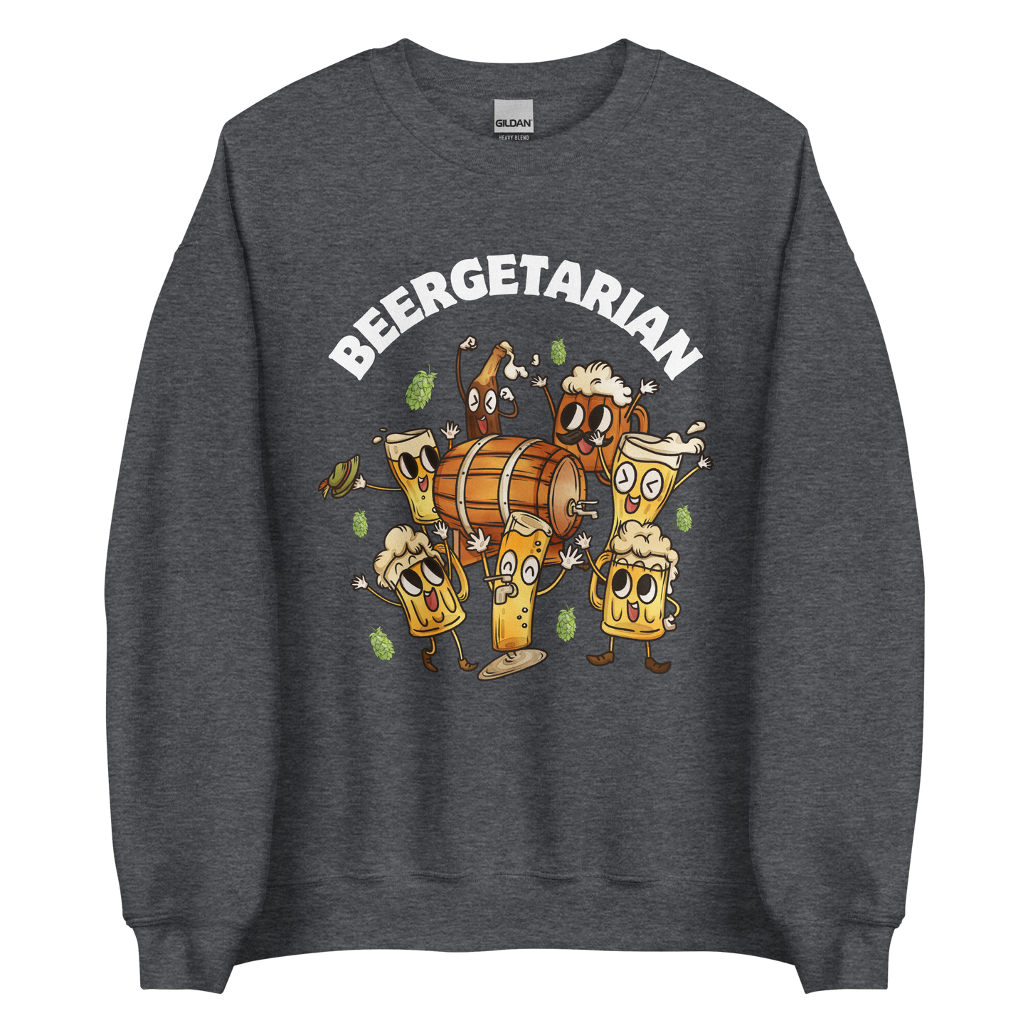 Beergetarian Beer Sweatshirt Online - Dark Heather - Boozy Fox