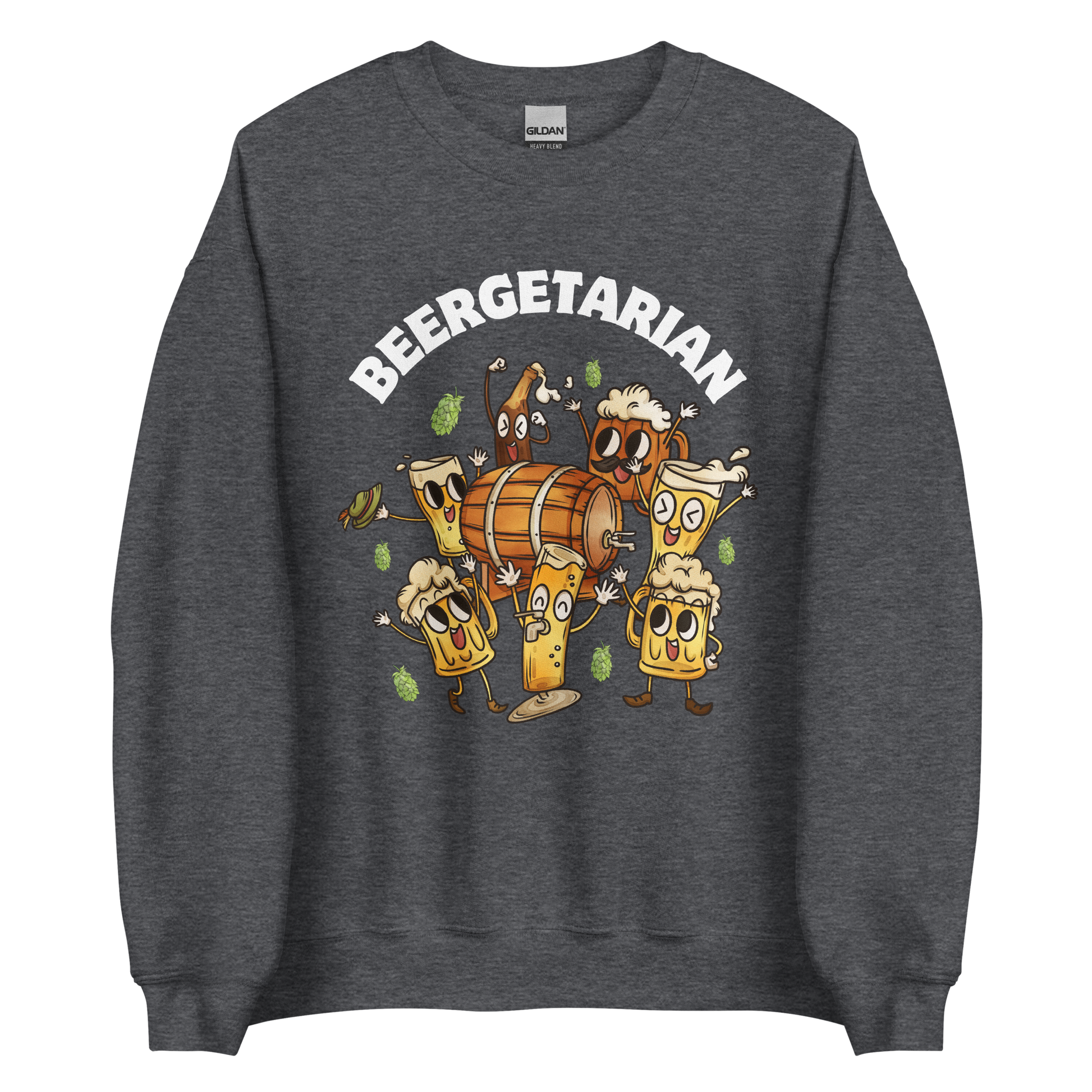 Beergetarian Beer Sweatshirt Online - Dark Heather - Boozy Fox
