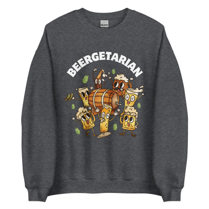 Beergetarian Beer Sweatshirt Online - Dark Heather - Boozy Fox