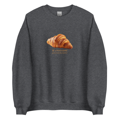 Funny Le Croissant graphic sweatshirt in dark heather by Boozy Fox