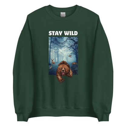 Stay Wild Sweatshirt Online - Forest Green - Boozy Fox