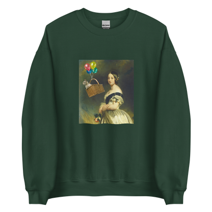 Young Queen Victoria Sweatshirt Online - Forest Green - Boozy Fox