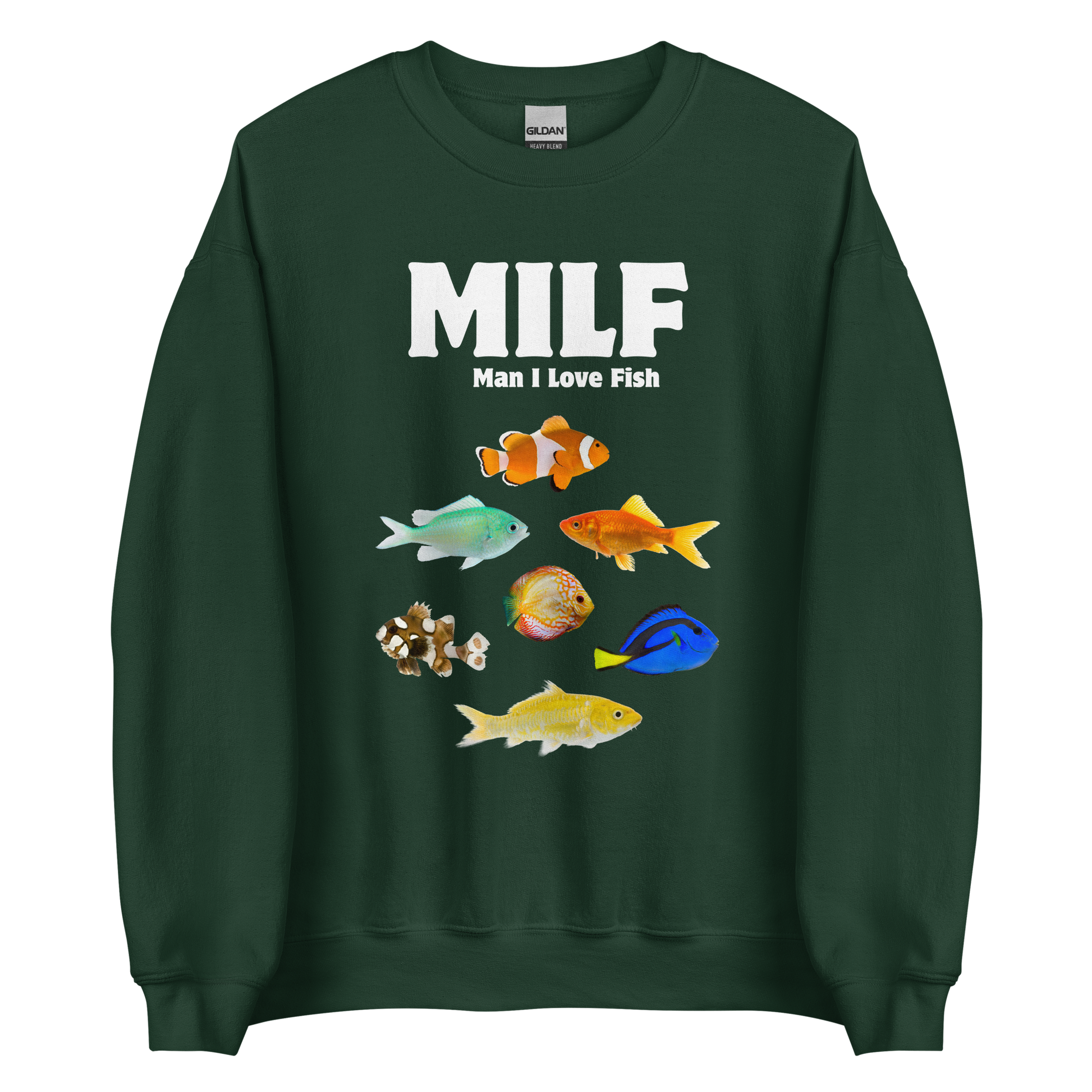 Man I Love Fish Sweatshirt Online - Forest Green - Boozy Fox