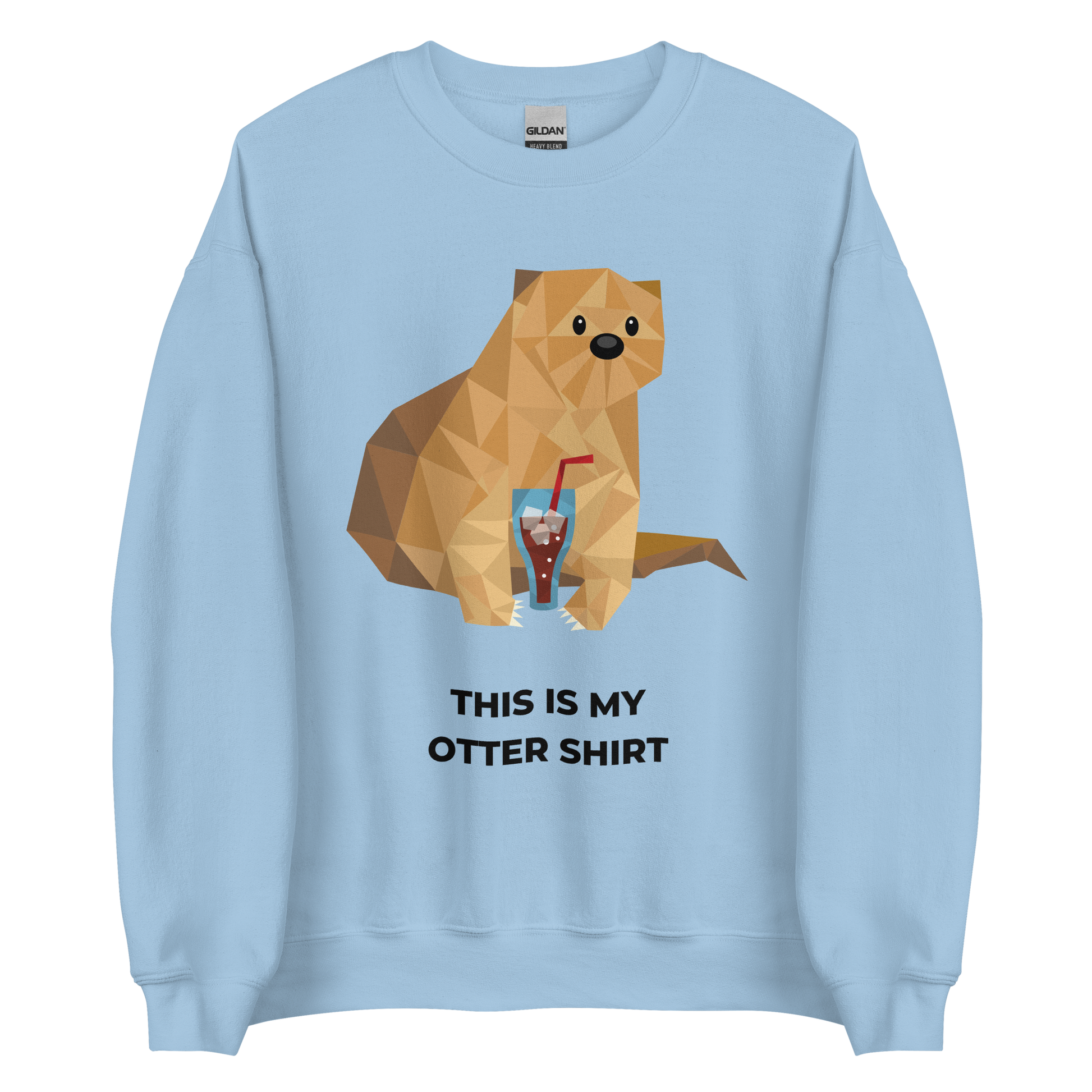 Light Blue Otter Sweatshirt featuring an adorable This Is My Otter Shirt graphic on the chest - Funny Graphic Otter Sweatshirts - Boozy Fox