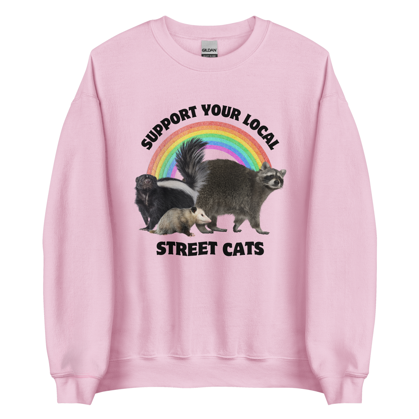 Support Your Local Street Cats Sweatshirt Online - Light Pink - Boozy Fox