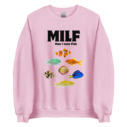 Man I Love Fish Sweatshirt Online - Light Pink - Boozy Fox