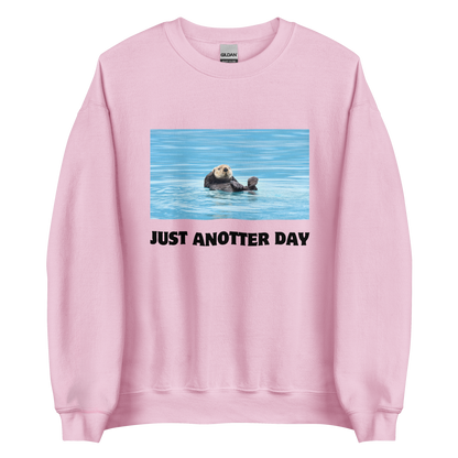 Just Anotter Day Otter Sweatshirt Online - Light Pink - Boozy Fox