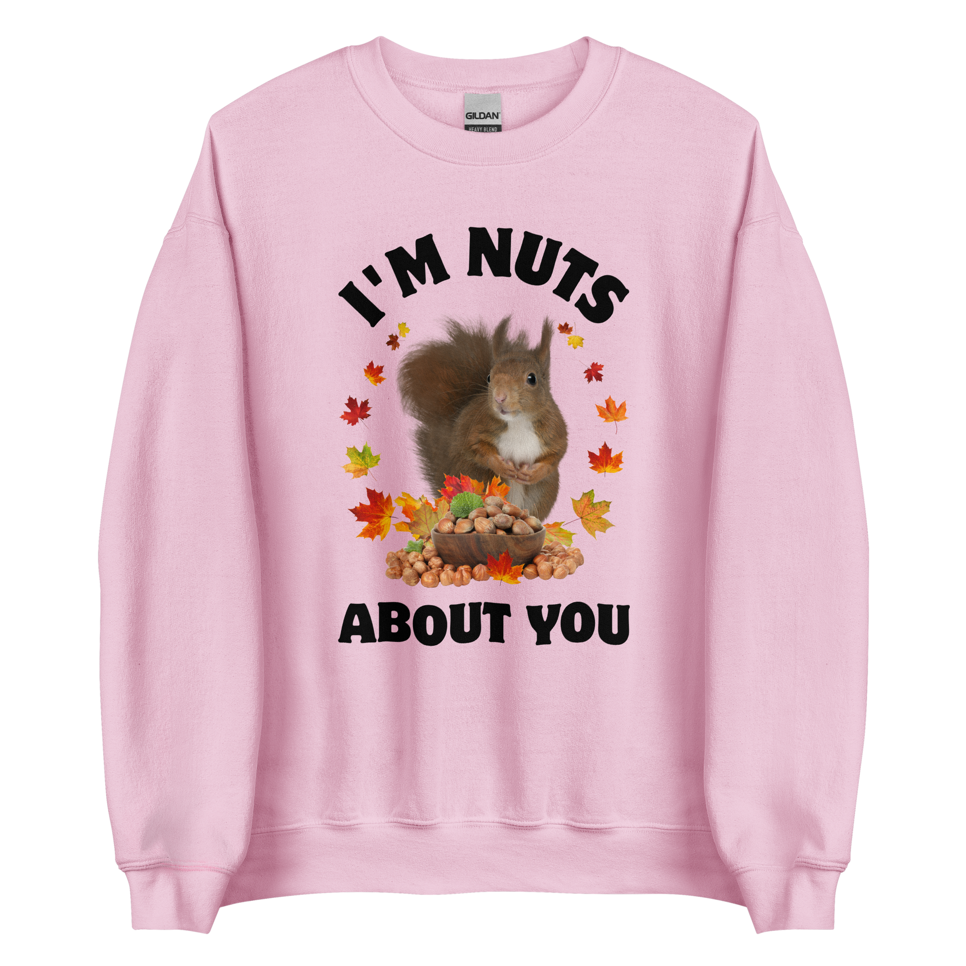 I'm Nuts About You Squirrel Sweatshirt Online - Light Pink - Boozy Fox