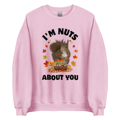 I'm Nuts About You Squirrel Sweatshirt Online - Light Pink - Boozy Fox