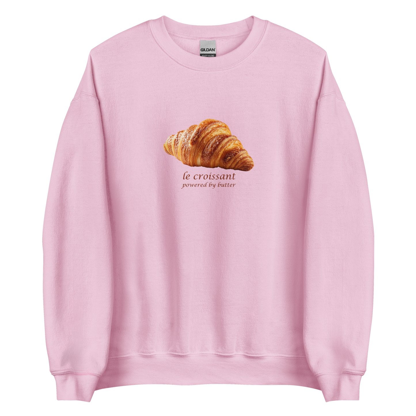 Funny Le Croissant graphic sweatshirt in light pink by Boozy Fox