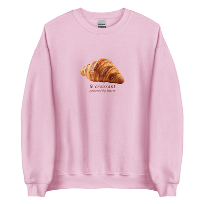 Funny Le Croissant graphic sweatshirt in light pink by Boozy Fox