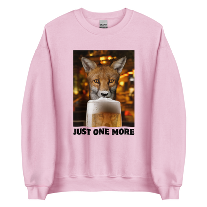 Funny Just One More Fox graphic sweatshirt in light pink by Boozy Fox