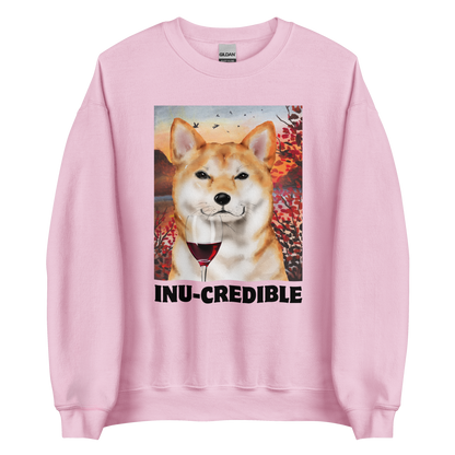 Funny Shiba Inu graphic sweatshirt in light pink by Boozy Fox