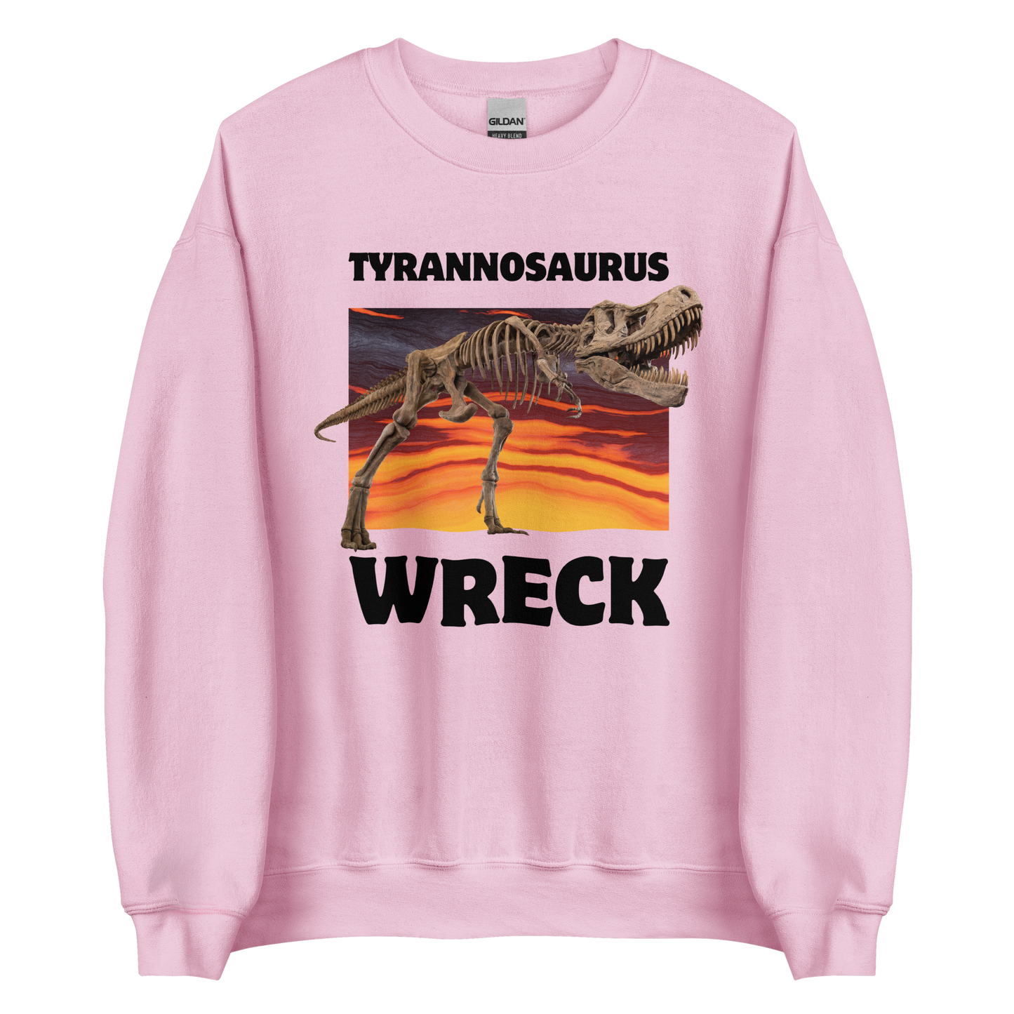 Funny Tyrannosaurus Wreck T-Rex Dinosaur graphic sweatshirt in light pink by Boozy Fox