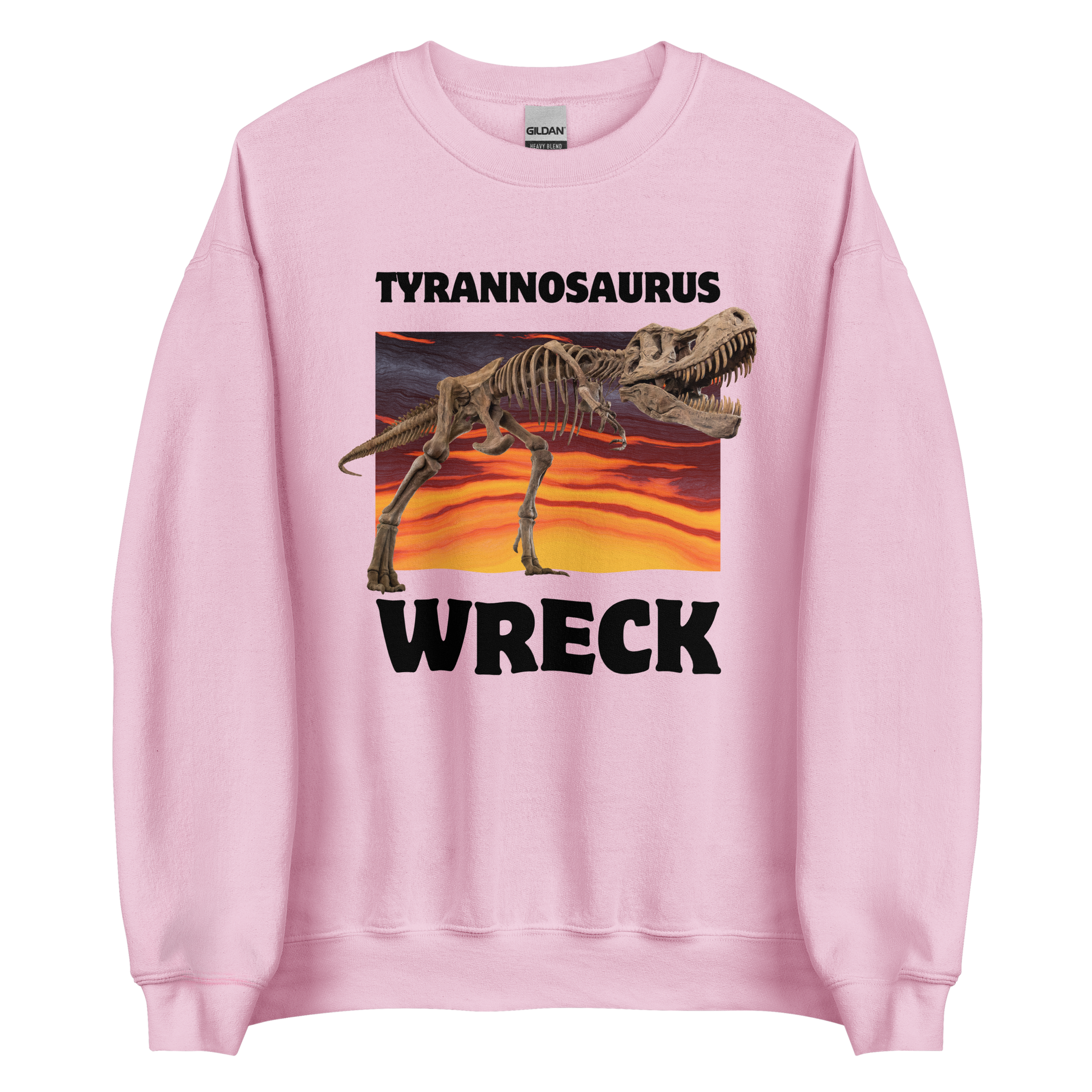 Funny Tyrannosaurus Wreck T-Rex Dinosaur graphic sweatshirt in light pink by Boozy Fox
