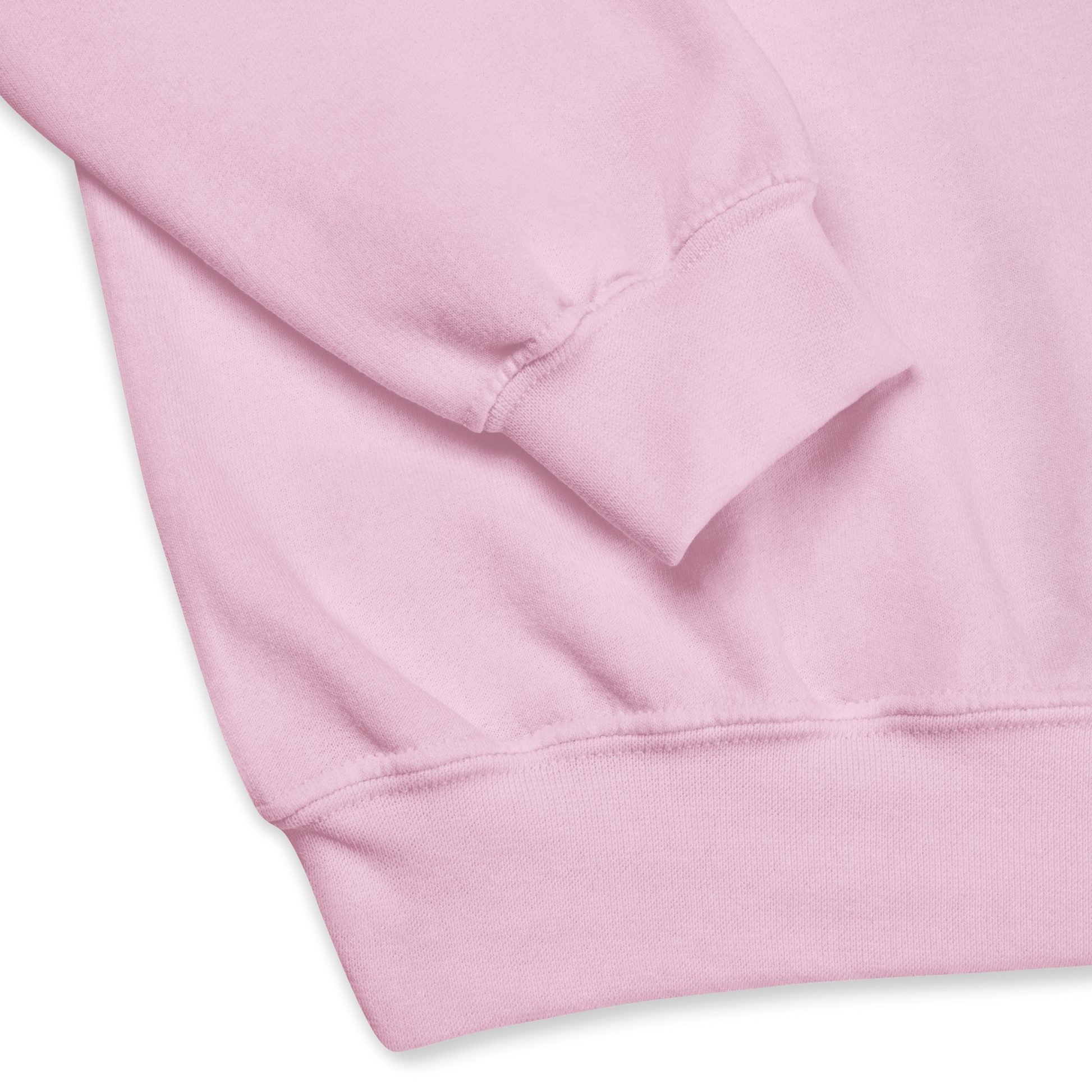 Close details of a Light Pink Panda Sweatshirt featuring an adorable Eat, Sleep, Panda, Repeat graphic on the chest - Funny Graphic Panda Sweatshirts - Boozy Fox